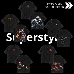 Superstyle Steel Robot Champions Real Steel Collection Edition Double Printed Oversize Lightweight Acid Washed Tee TV Series Graphic Design Top Cotton Streetwear Movie T-Shirt Clothes Menswear Womenswear Apparel Classic Casual