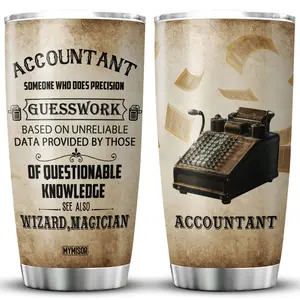 MYMISOR Accountant Tumbler Mug 20oz Vintage Accounting Gifts For Coworkers Inspiration Quote Coffee Cup Insulated Accounting Student Mugs CPA Gifts For Accountants Accounting Major