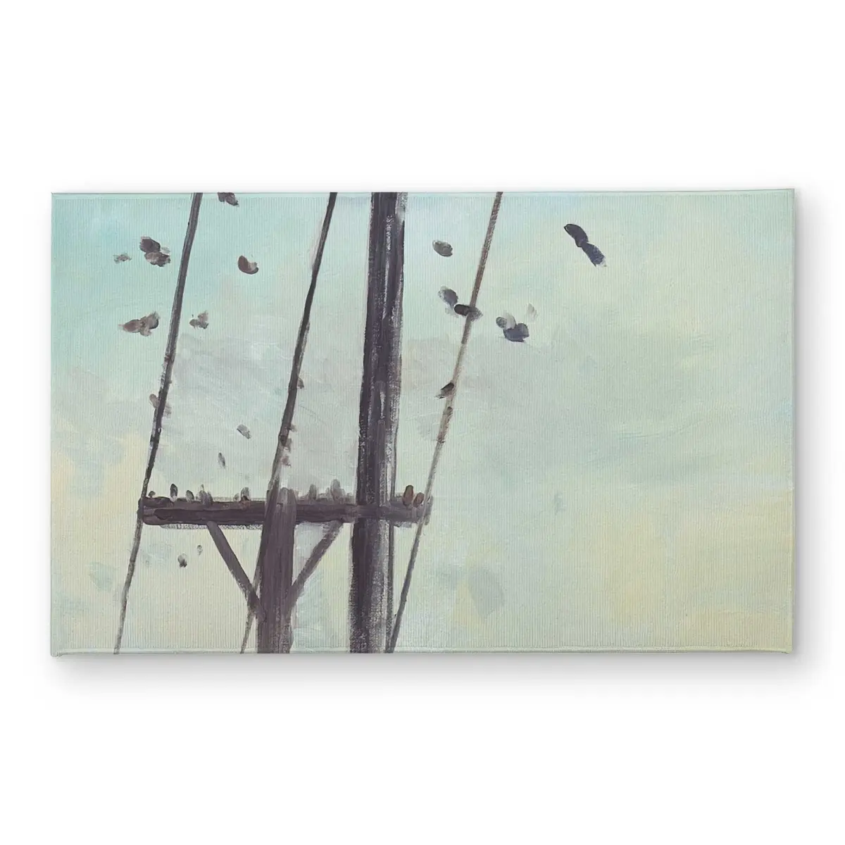 Begin Home Decor CODM21342LWH4D 21 x 34 in. Birds on Electric Wire - Blue Bird Indoor & Outdoor Door Mat