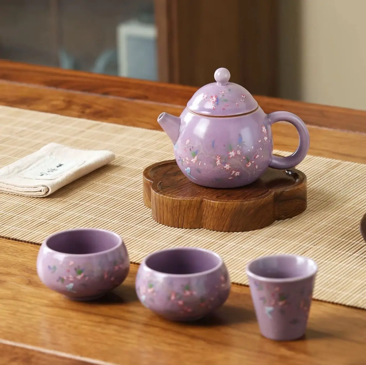 ZX01 Thick Classic Handmade Traditional Clay Tea Ware - Ancient Emperor-Used Jianzhan Collectible with Wooden Accents