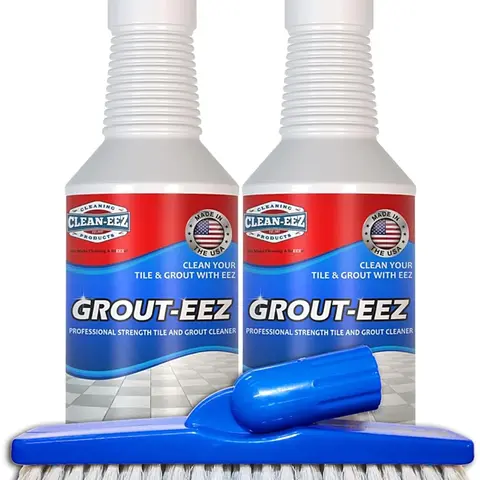 Clean-eez Grout-eez Grout Cleaner, 2-Pack 32 oz with Stand-Up Grout Brush