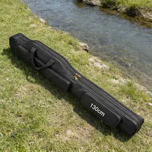 Fish Tackle Rod Holdall Bag Waterproof Oxford Fishing Reel Tackle Storage Bag Case Large Capacity 130cm for Men Family Travel Gifts