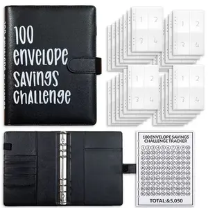 Money-Saving Binder, 100-Day Savings Tracker with 25 Grid Design, Savings Challenge Planner, Ideal Financial Organizing Tool for Planning Goals