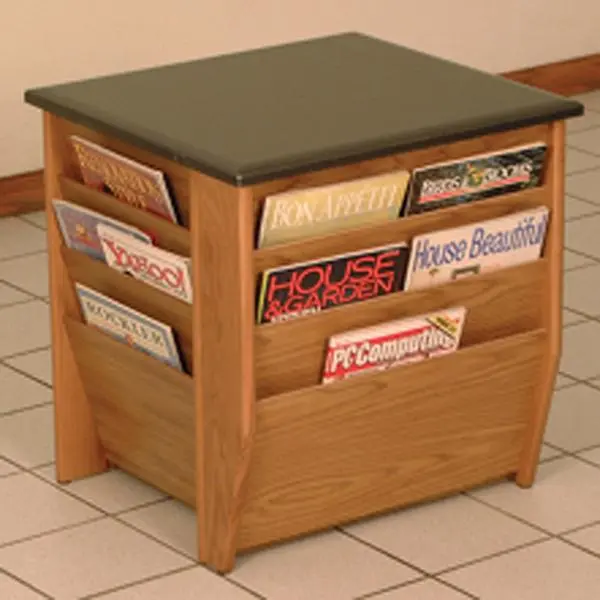 FixtureDisplays® End Table with Magazine Pockets w/Black Granite Look Top 1040246-NF