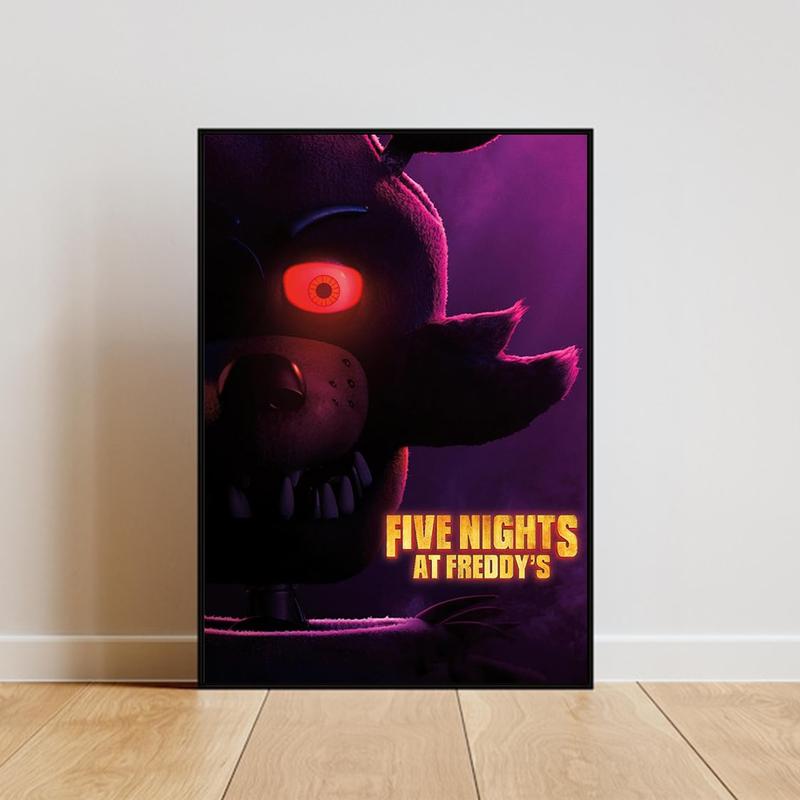 Five Nights at Freddy's Poster Freddy Wall Poster for Kids Room Bedroom Decor Game Lovers Canvas Art Print Ideal Birthday Gifts for Boys Girls