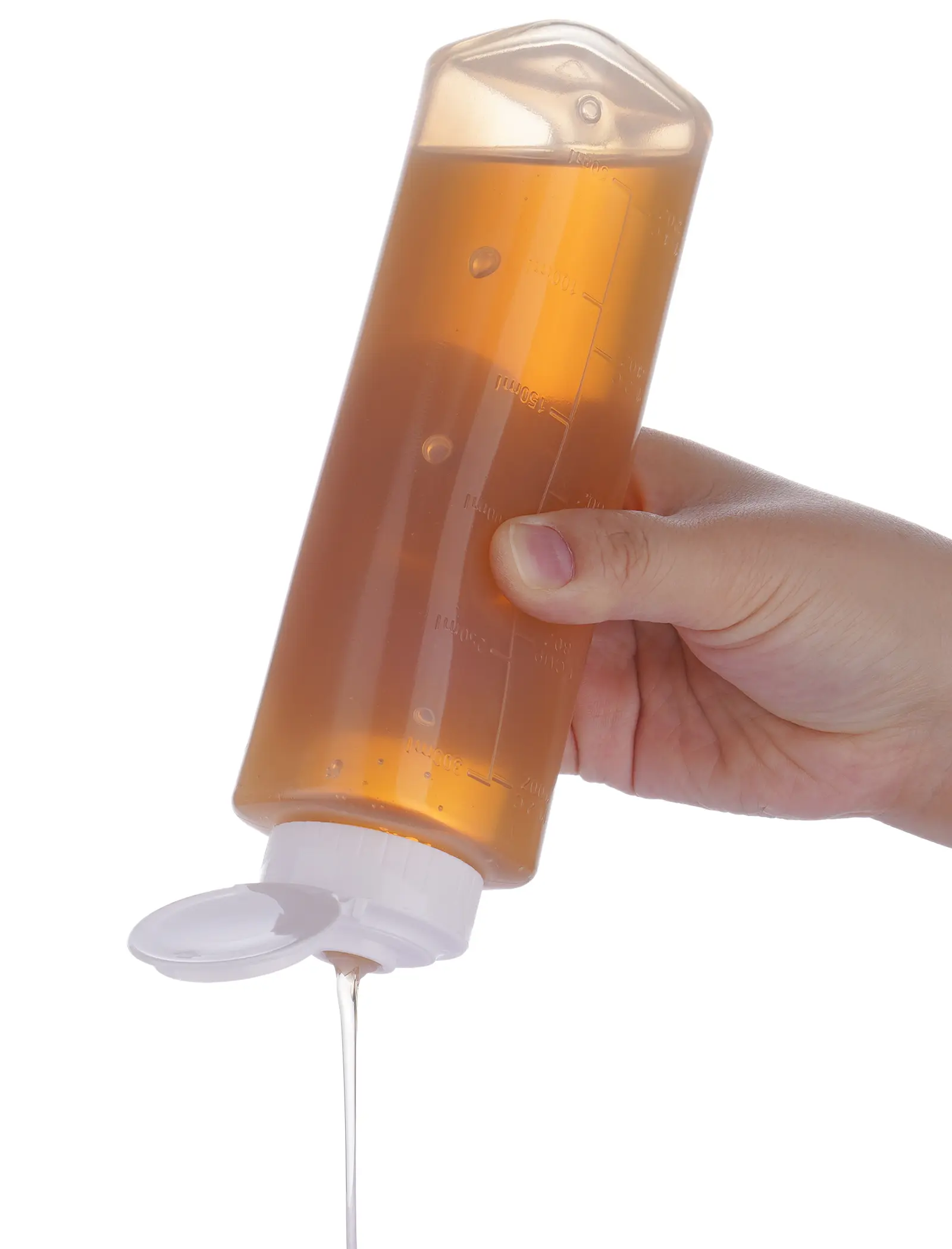 NiHome No Drip Honey Dispenser - 10 oz BPA-Free Transparent Silicone-Accented Plastic Bottle, Hand-Operated Refillable Sealable Drizzler, Leak-Proof Squeeze Design for Precise Mess-Free Pouring, Ideal for Dispensing Honey, Storing Syrup, Ketchup