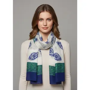 Blue and Green Paisley Scarf