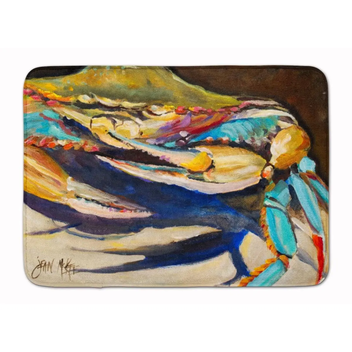 212 MAIN Crab-to-Crab Blue Memory Foam Machine Washable Rug
