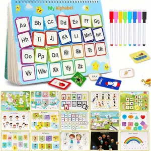Shining Energy Busy Book Set 30 Theme Education for Autism Learning Material Gifts for Boys Girls Educational Toy Books Montessori Learning Tools with Alphabet Cards Numbers Themes