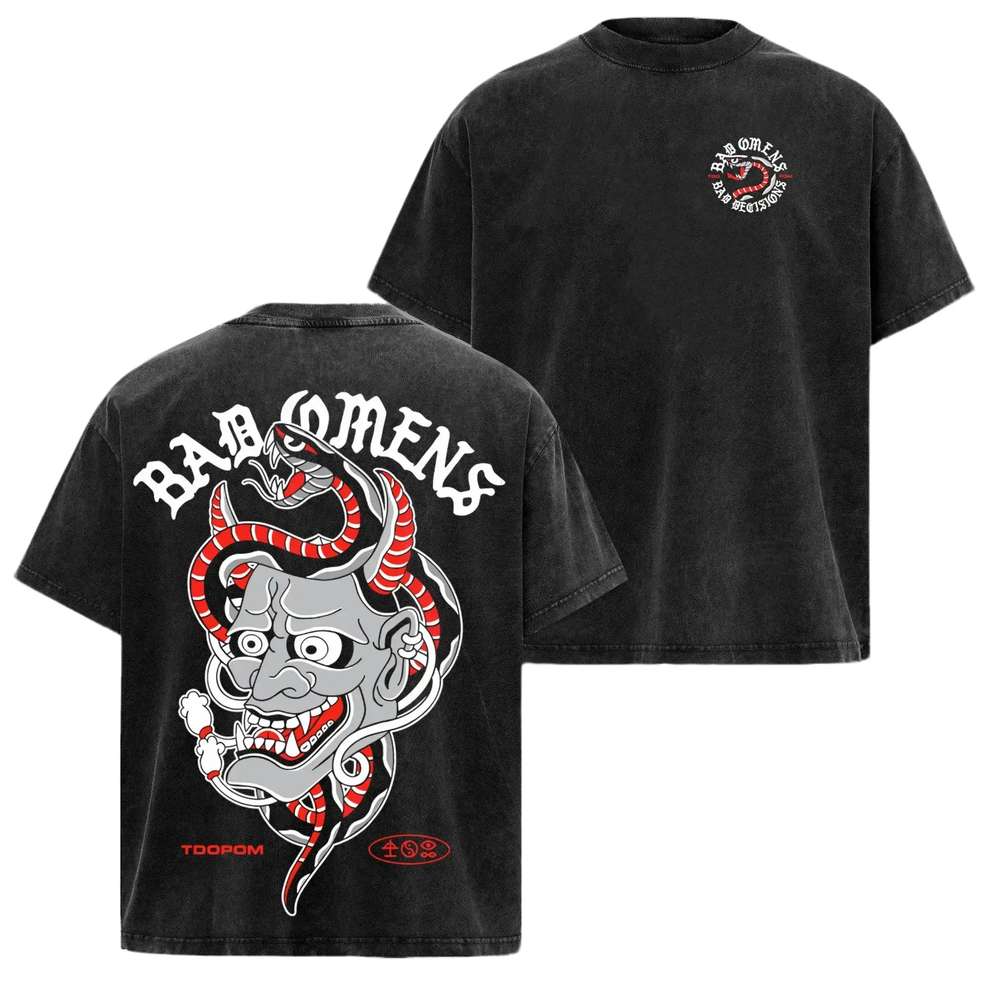 Bad Omens Rock Band Music Tour 2024 Washed Tee & Hoodie , metal band shirt, rock tour shirt, alternative band merch, trending t-shirt, 90s graphic tee, vintage graphic tee, grunge aesthetic shirt, classic rock merch Menswear
