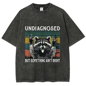 Undiagnosed But Something Ain't Right Rocker Raccoon Vintage T-Shirt