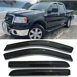 Window Visors Rain Guards for Ford F-150 2004-2008,2006-2008 Lincoln Mark LT SuperCrew Tape-on Window Wind Deflectors Vent Shades for 04-08 F150 (Not Fit 2004 Heritage) Smoke Tiinted