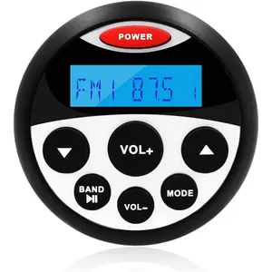 Waterproof Bluetooth Boat Marine Stereo Receiver, 4 x 45W Audio AM FM Gauge Radio Tuner Streaming for Boats Golf Cart ATV UTV and Spa Hot Tubs GR304