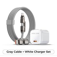 Gray Cable + White Charger Set