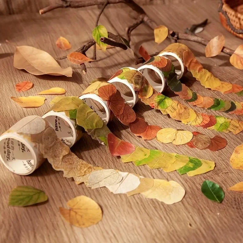 Simulation Leaf Stickers, Art Stationery for Back-To-School, Ideal for DIY Crafts & Decorative Projects, Perfect for Creative Gifts, Decal Sticker, Aesthetic Stickers