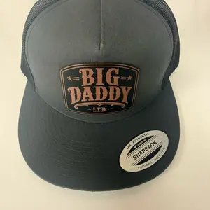 Big Daddy SnapBack Outlaw Style Laser Engraved Leather Patch Hat Premium Yupoong Snapback Flat Bill Adjustable One Size Fits Most