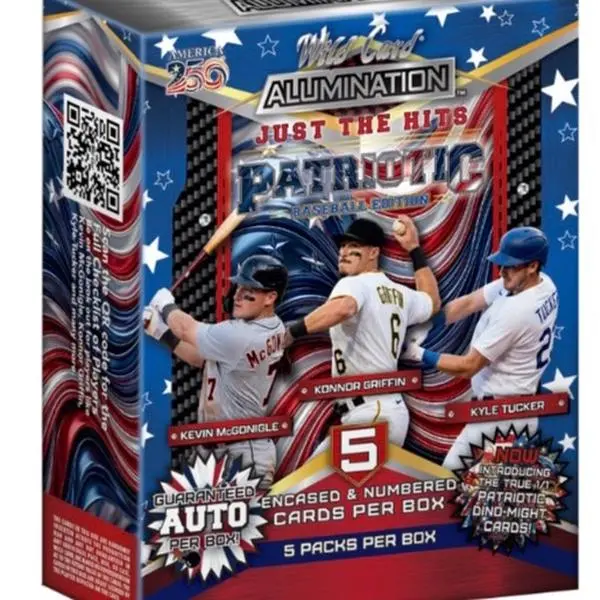 Wild Card Just The Hits Patriotic Baseball Edition Sports Trading Cards, 5 Packs Collectible Set