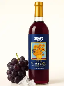 Stasero Grape Syrup 25.4 fl oz Bottle - Pure Fresh Grape Concentrate for Coffee Espresso Teas Italian Sodas Lemonades Shakes Frappes Desserts and More - Beverage