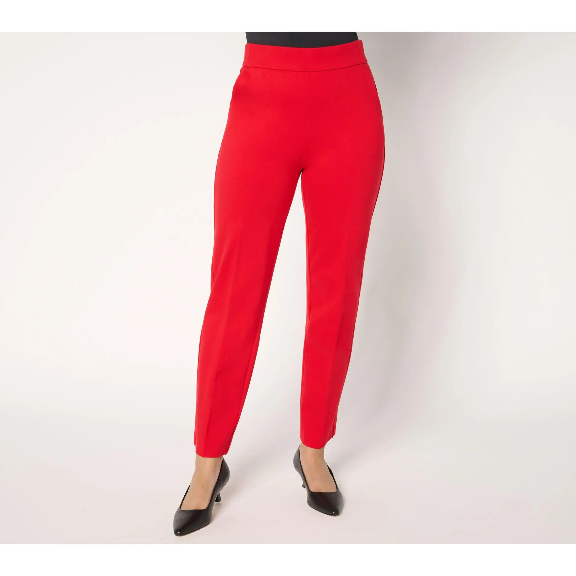 Isaac Mizrahi Live! Regular Sublime Stretch Ponte Straight Ankle Pants