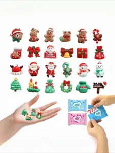 50 Pcs Christmas Resin Blind Bag Surprise: Mystery Mini Figurines for Dollhouse Decoration, DIY Crafts, Party Favors, Stocking Stuffers