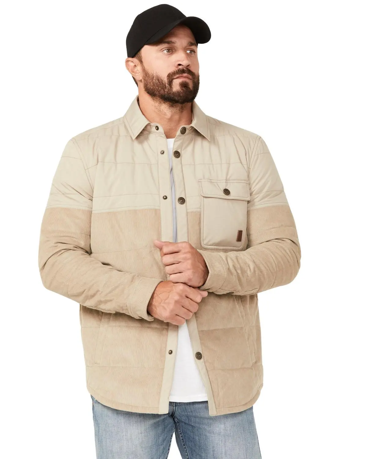 Brothers And Sons Men's Fulton Cord Snap Puffer Jacket - Basho23o40-Snd