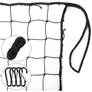 Baseball & Softball Practice Nets Backstop Barrier - Sizes 10x20 FT, 10x15 FT, 10x10 FT - Heavy Duty Nylon Training Net for Batting Cage, Backyard - 33FT Rope & Safety Key Chains