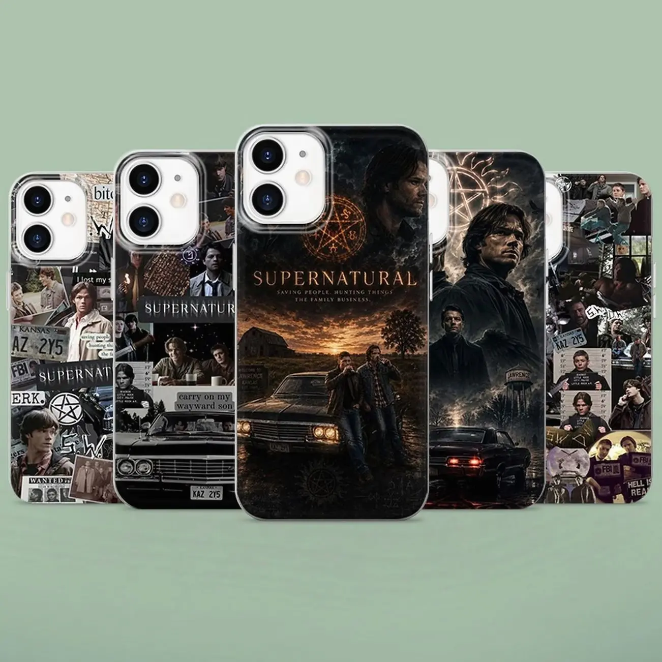 5 ops Supernatural Movie Tough Phone Case, Winchester Brothers Cover for iPhone & more