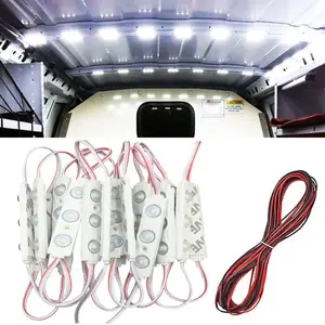 60 LED Van Light Car Interior Light Bright White Lighting Dome Lamp Ceiling Work Lights Kit for Van Truck Auto Car Vehicle Caravan DC 12V (20 Modules, White) Universal Stainless Steel Bumper