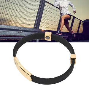 Silicone Bracelet Static Prevention Wrist Straps Band Eliminate Body Static Wristband Gold and Black