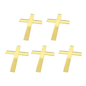 Set of 5 Cross Acrylic Cake Toppers – Decorative Mirror Acrylic Cake Toppers