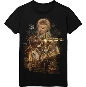 Labyrinth Graphic Tee, Classic 80s Fantasy Movie Design, David Bowie & Characters Print, Unisex Menswear Womenswear Top, Retro Adventure Apparel