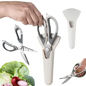 [Holiday Haul] Multi-Functional Kitchen Scissors with Magnetic Stand, Stainless Steel Detachable Blade Locking System, Large Handle for Meat Fish Fruits Bones Shells Bottles