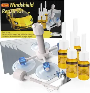 Windshield Crack Repair Kit, Windshield Repair Kit for Chips and Cracks, 4 Pcs Car Glass Repair Kit, Cracks Gone Glass Repair Kit Automotive Quick Fix for Chips, Cracks, Star-Shaped
