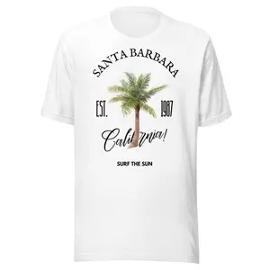 Unisex Staple Eco T-Shirt Santa Barbara California Cotton Menswear Streetwear Casual 100% Cotton Comfortable Everyday Wear Unique Gift Idea