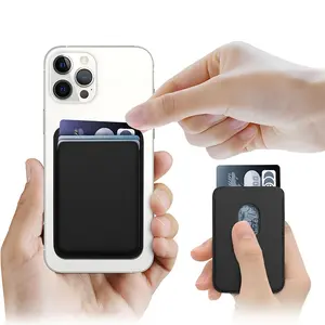 Ultra-Thin Magnetic Faux Leather Card Holder for iPhone 16 15 14 13 12 Pro Max Series Smartphone Magnetic Card Holder Wallet for iPhone Magnetic Cover Phone Accessory