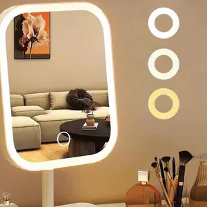 Vanity Mirror 3 Color Light LED Makeup Mirror with 10X Mirror Touching Cosmetic Mirror Women Bedroom Dressing Mirror