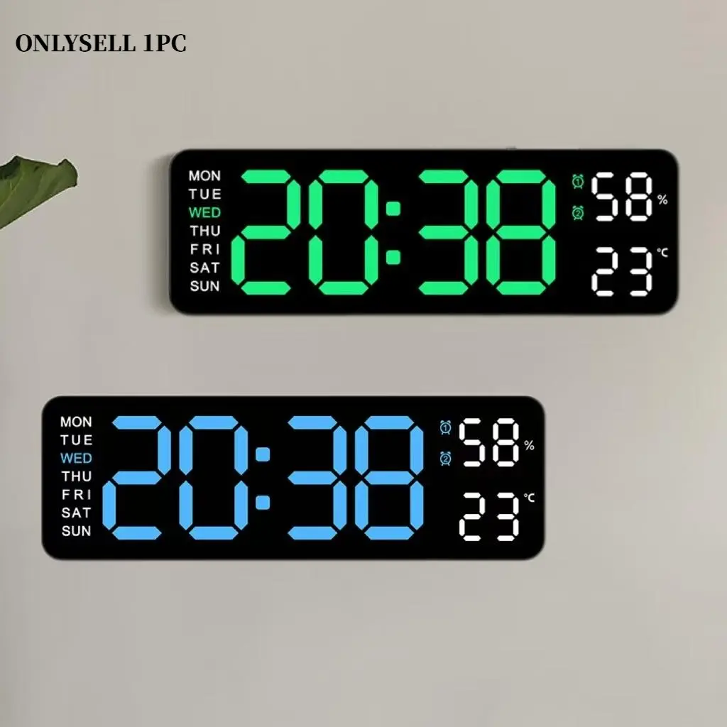 Modern Simple Digital Clock, Digital Wall Clock, Living Room Wall Clock, 1 Count Multifunctional Hangable Hanging Alarm Clock, Large Digital Clock with Alarm Function, Suitable for Home Office Bedroom Decor [Battery Required, without Battery]