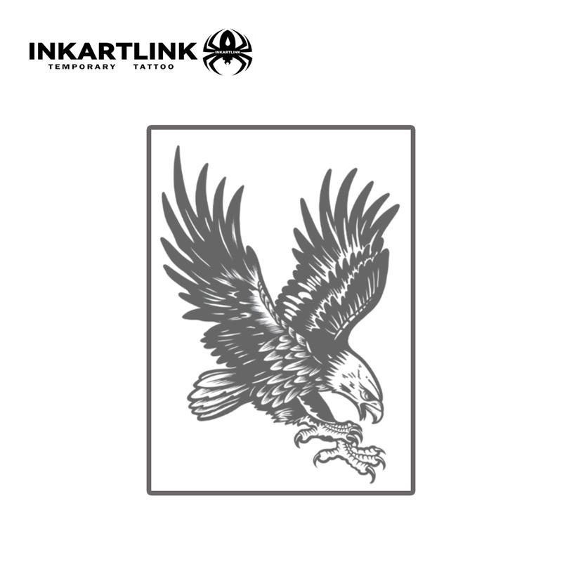 INKARTLINK Tattoo Tech, 2 Sheets Semi-Permanent Temporary Tattoos, Raptor​ Series, Eagle,Owl,Adult Art Design,Lasts 1-2 Weeks, Waterproof, Realistic Look, No Adhesive, No Reflection,For Man And Woman ,Ideal for Swimming, Party