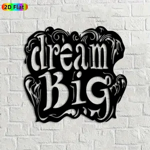 1pc Dream Big Typography Metal Wall Art, Inspirational Dream Big Statue Mural, Ideal Gift for New Year, Graduation, Motivational Decor Enthusiasts,  Perfect for Living Room Wall & Garden Fence, Unique Home Office Wall Art