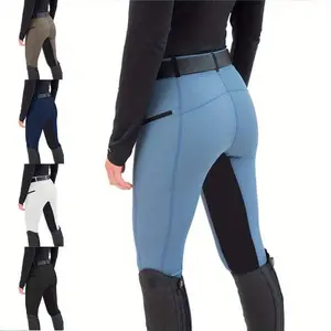 Stylish Equestrian Pants Slim Fit Stretch Patchwork Riding Breeches Casual Ankle Pants Women's Dress Accessories