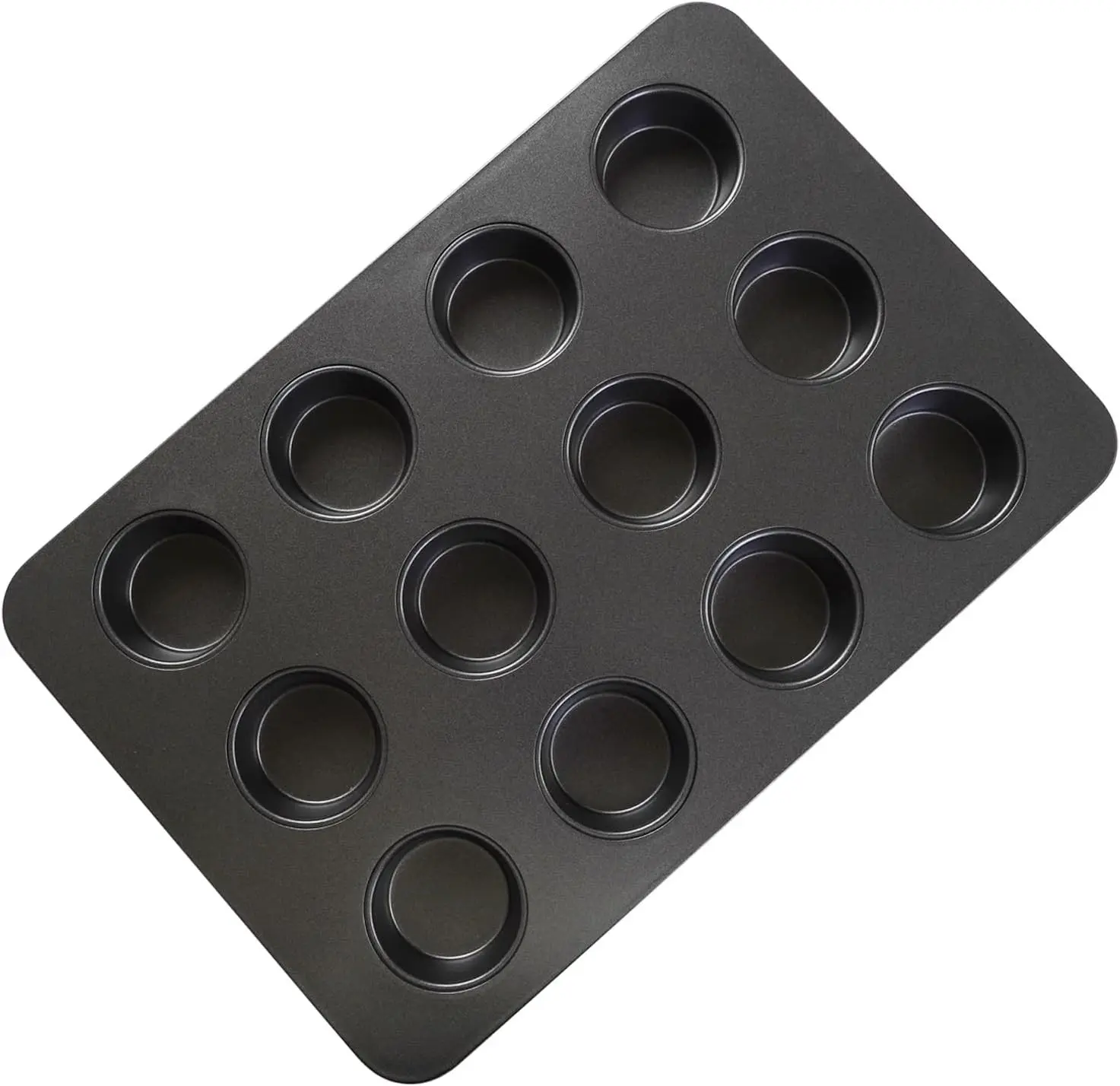 12 Cup Mini Small Muffin Cupcake Pan for Toaster Oven Air Fryer Nonstick Tiny Cake Quiche Cheesecake Tart Baking Tin Tray Bakeware Mold