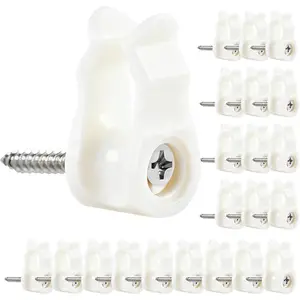 50 count Outdoor String Light Clips Hooks, Weatherproof Screw in Hooks for  Christmas Light Clips, Fairy Lights, Holiday Decor,  Hangers and Clip-White