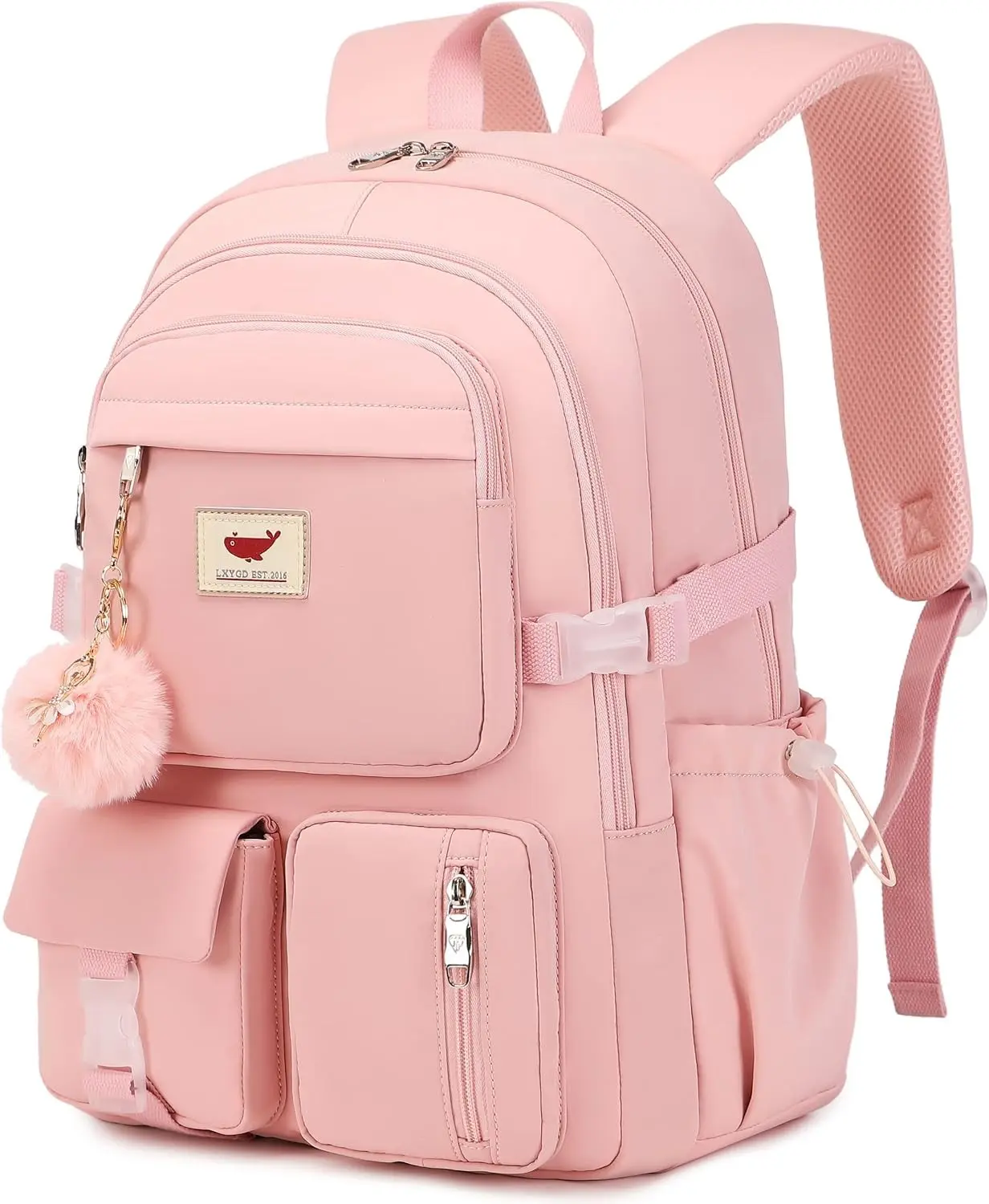 LXYGD Laptop Backpack 15.6 Inch Kids Elementary Middle High School Bag College Backpacks Anti Theft Travel Back Pack Large Bookbags for Teens Girls Women Students (Pink) Gift