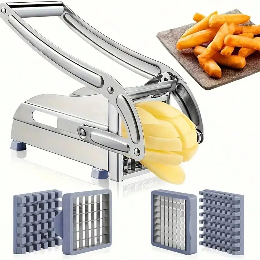 1PC,A Small Portable Vegetable Slicer, Potato Cutter, And Potato Cutter That Can Be Operated With Both Hands. Can Be Used For Cutting Hard Vegetables Such As Potatoes, Onions, Carrots, Etc., Suitable For Kitchen And Family Gatherings