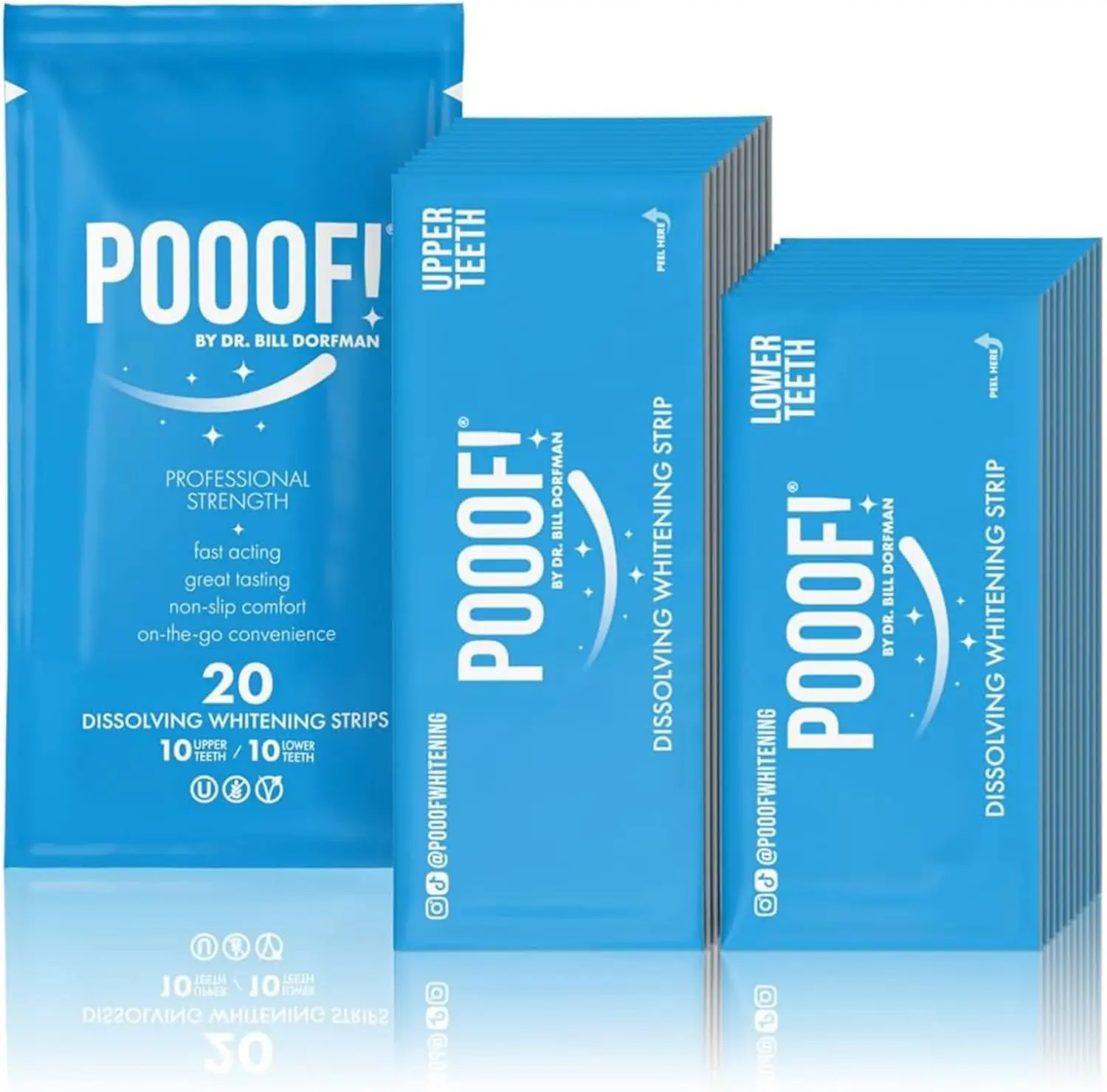 Dissolving Teeth Whitening Strips, Professional White Strips, Enamel-Safe, Zero Sensitivity Formula, Dentist-Developed Mint Whitener | 10-Day, 20 Strips