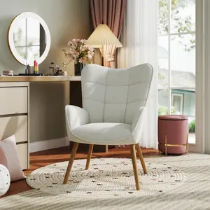 【Deal】Homy Casa Upholstered Accent Chair for Living Room Bedroom Offices - Comfy Modern Backrest Armchair Fabric Side Chair Luxury Ergonomic