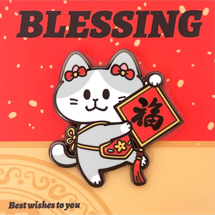 Stop! Mini Planet Enamel Pins Lucky Cat Series