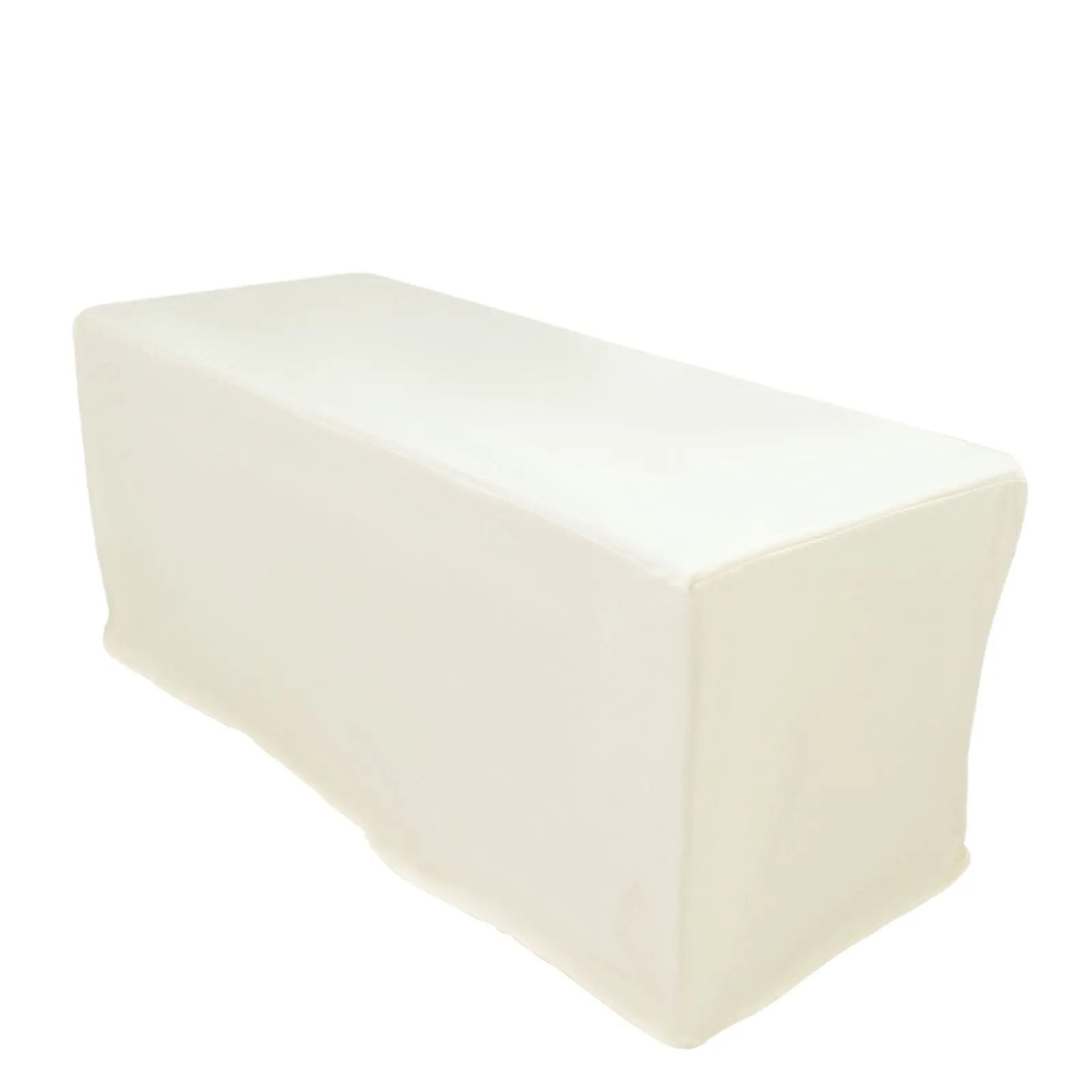 6ft Ivory Rectangular Fitted Scuba Tablecloth - Wrinkle-Free, Stain Resistant, Rectangle Tablecloth, Washable Table Cover