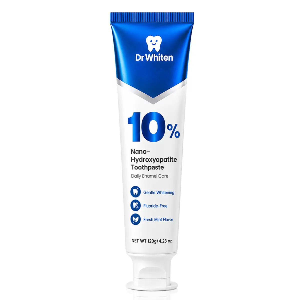 DrWhiten 10% Nano Hydroxyapatite Toothpaste - Fluoride-Free Upgrade Edition, Hydroxyapatite Toothpastes, Teeth Whitening Products, Enamel Repair, Sensitivity Relief, Peppermint Mint Dental Freshener, Daily Oral Care, Daily Oral Care Toothpastes
