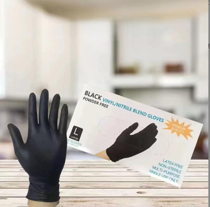 100pcs Black Disposable Pure Nitrile Gloves - Heavy Duty, Durable & Waterproof, Premium Quality for Kitchen, Tattoo Artists, Household Cleaning, Car Care - Disposable Protective Gloves, Cleaning Gloves | Textured | Durable, Nitrile Disposable Gloves